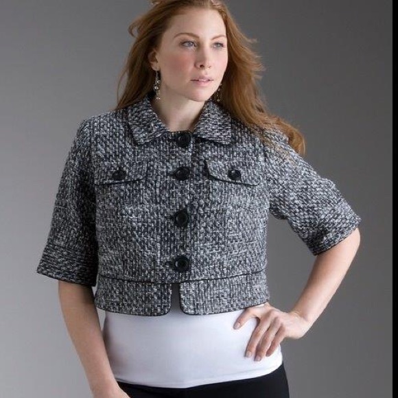 Lane Bryant Jackets & Blazers - Lane Bryant Cropped Black & White Jacket